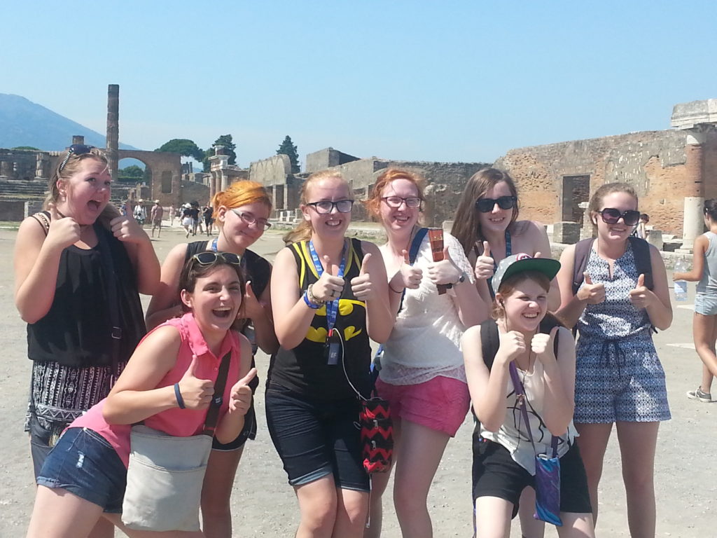 Travel troop at Pompeii