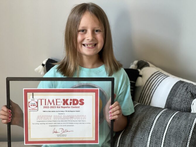 Girl Scout Avery H. named Finalist in Time for Kids Magazine 2022-23 Kid Reporter Contest!