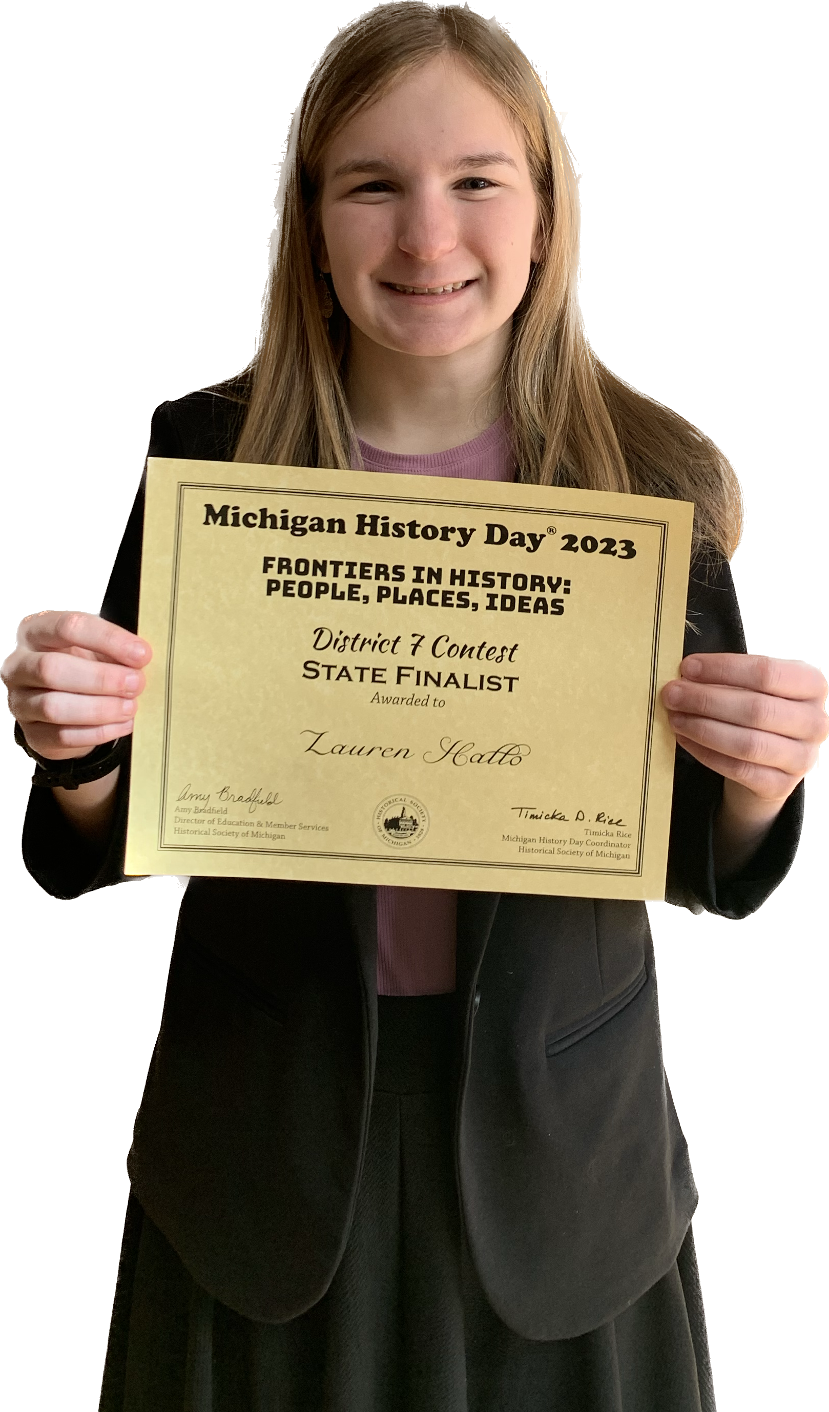 Celebrating Excellence: Girl Scout Lauren H. Named State Finalist in Michigan History Day Competition